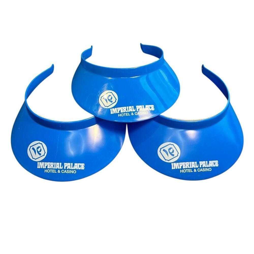 IMPERIAL Palace Las Vegas Casino &HOTEL Plastic Visors S/3 One Size Fits All